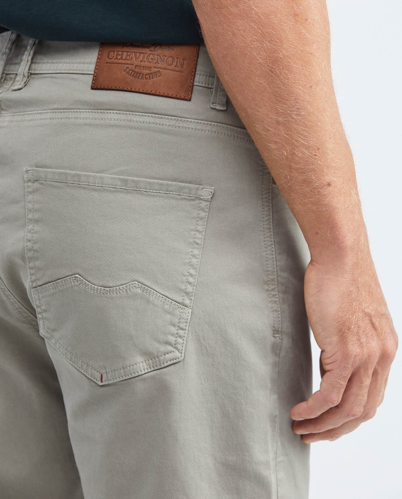 Men's 5-Pocket Dyed Pants Leather Label Rivets Cotton Stretch - 6