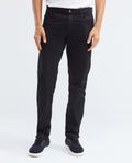 Men's Slim Fit Dyed Pants Diagonal Pockets Red Loop Branded Rivets Cotton-Polyester - 1
