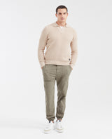 Men's Cargo-Inspired Canvas Jogger Pants with Elastic Waist - 2