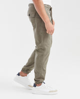 Men's Cargo-Inspired Canvas Jogger Pants with Elastic Waist - 4