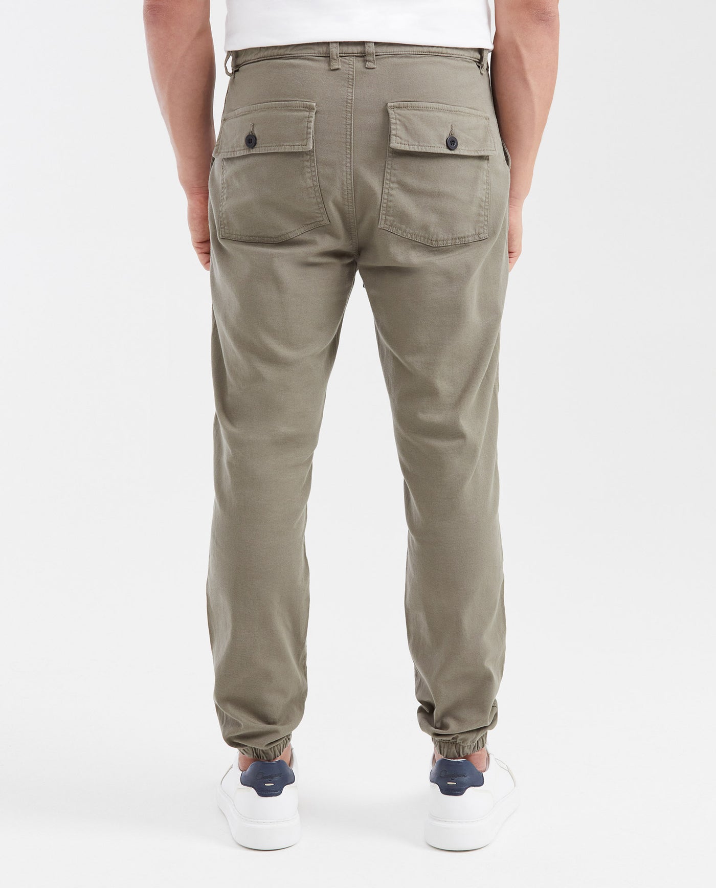 Men's Cargo-Inspired Canvas Jogger Pants with Elastic Waist - 6