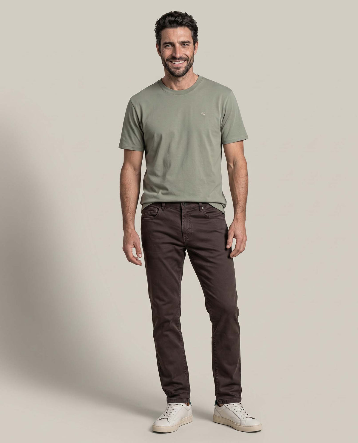 Men's Medium Rise 5-Pocket Relaxed Boot Pants with Peach Touch and Reserve Dye in Cotton-Elastane 63_632G008_CAF181314_0