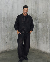 Mens Wide Leg Tapered Hem Pants - Special Collection - Black 63_634H500_NEG194007_0
