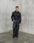 Mens Lambskin Leather Seven-Pocket Cargo Pants - Special Collection - Black 63_637H500_NEG194007_0