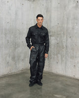 Mens Lambskin Leather Seven-Pocket Cargo Pants - Special Collection - Black 63_637H500_NEG194007_0
