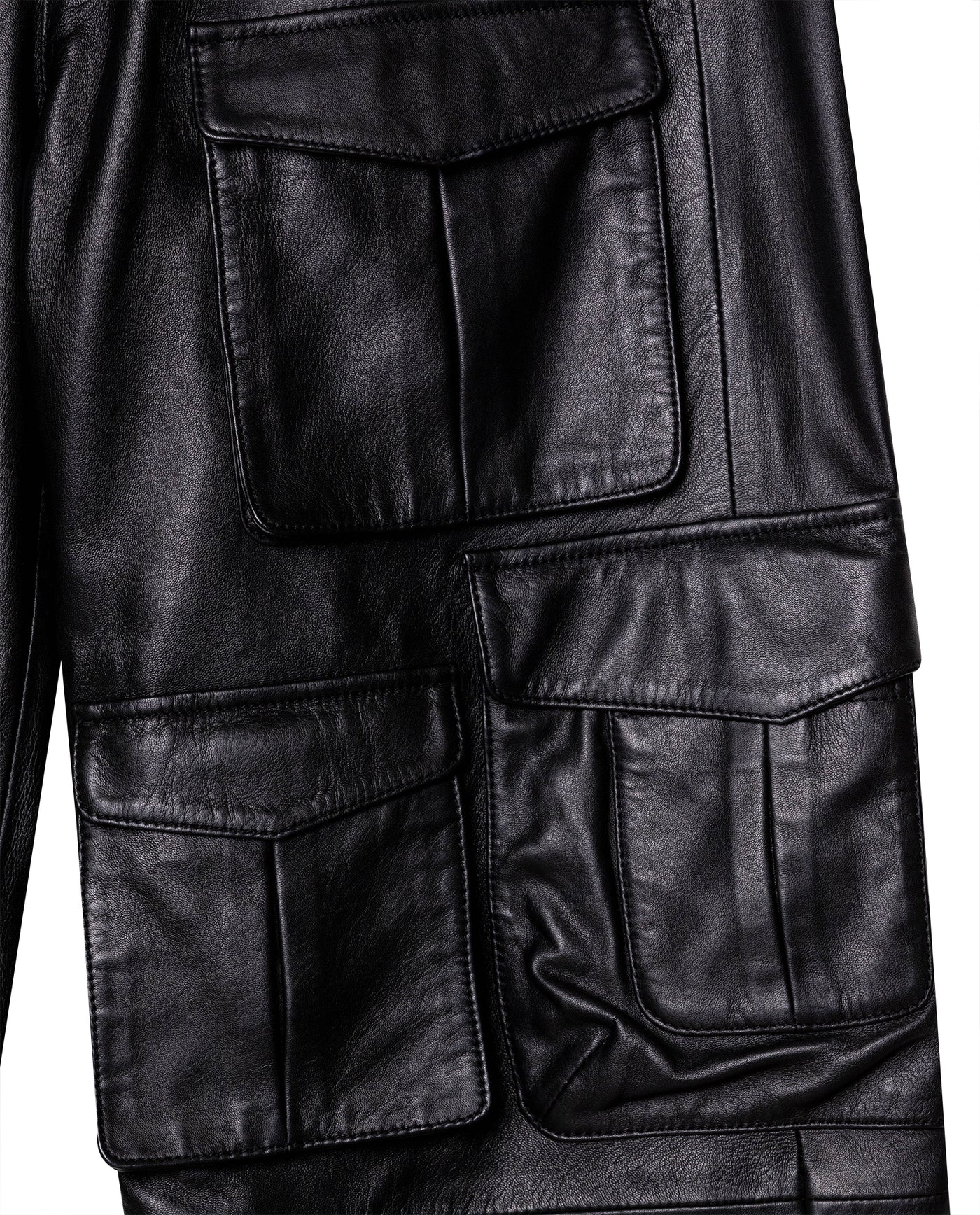Mens Lambskin Leather Seven-Pocket Cargo Pants - Special Collection - Black 63_637H500_NEG194007_6