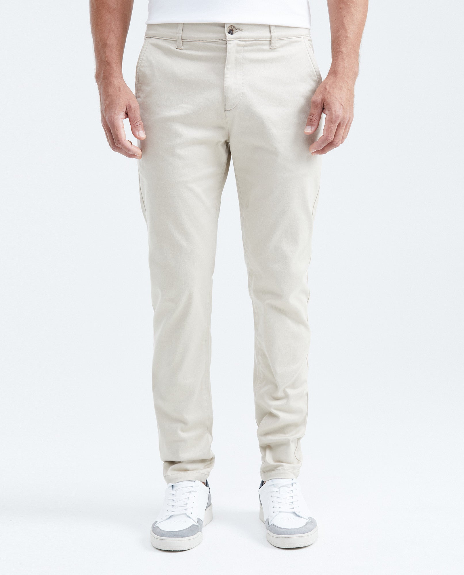 Men's Rocket Pants Red Details Above Piping Diagonal Pockets in Cotton Stretch - 1