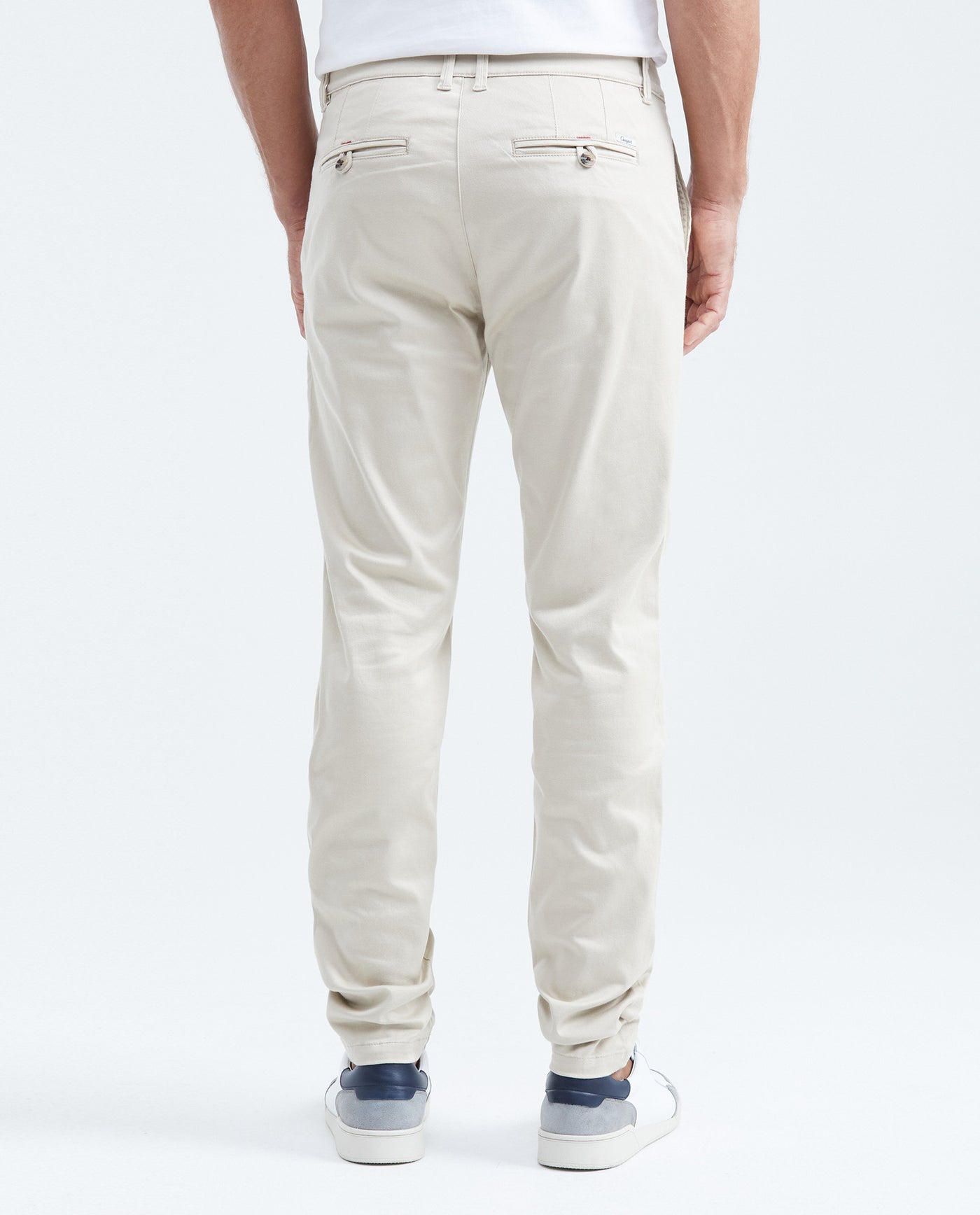 Men's Rocket Pants Red Details Above Piping Diagonal Pockets in Cotton Stretch - 5