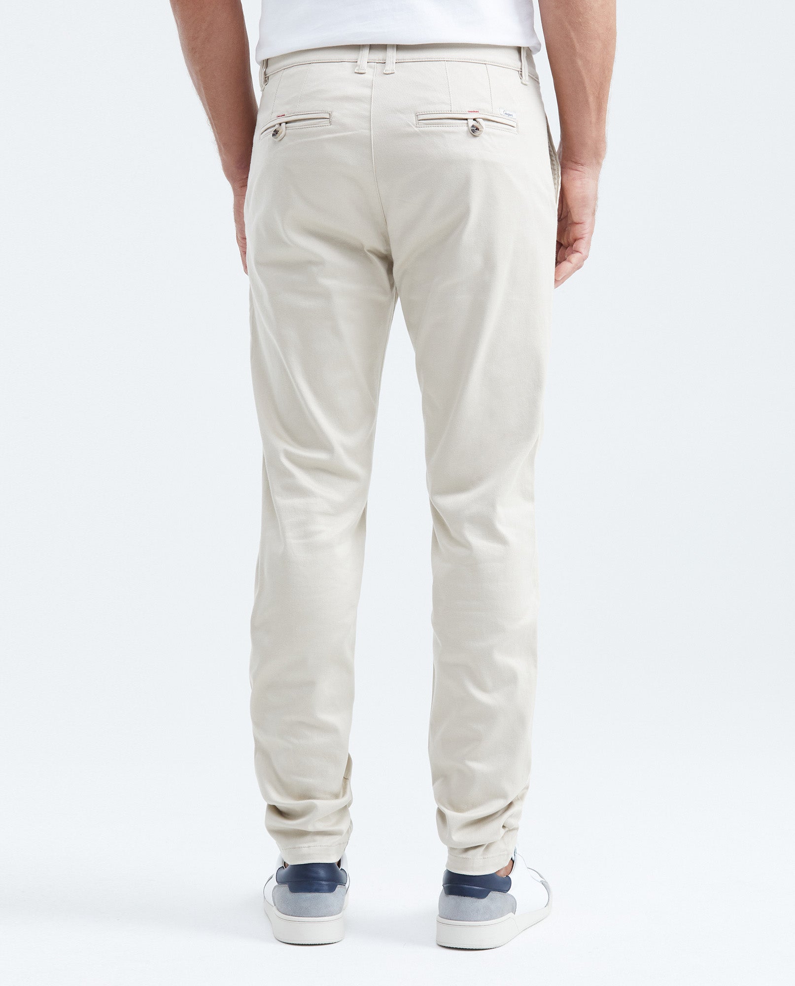 Men's Rocket Pants Red Details Above Piping Diagonal Pockets in Cotton Stretch - 5