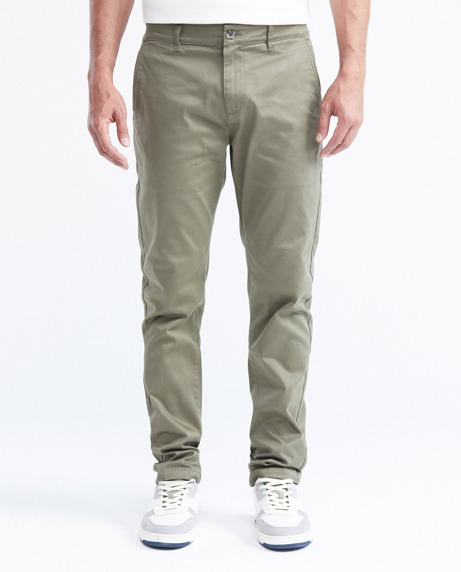 Men's Rocket Pants Red Details Above Piping Diagonal Pockets in Cotton Stretch - 1