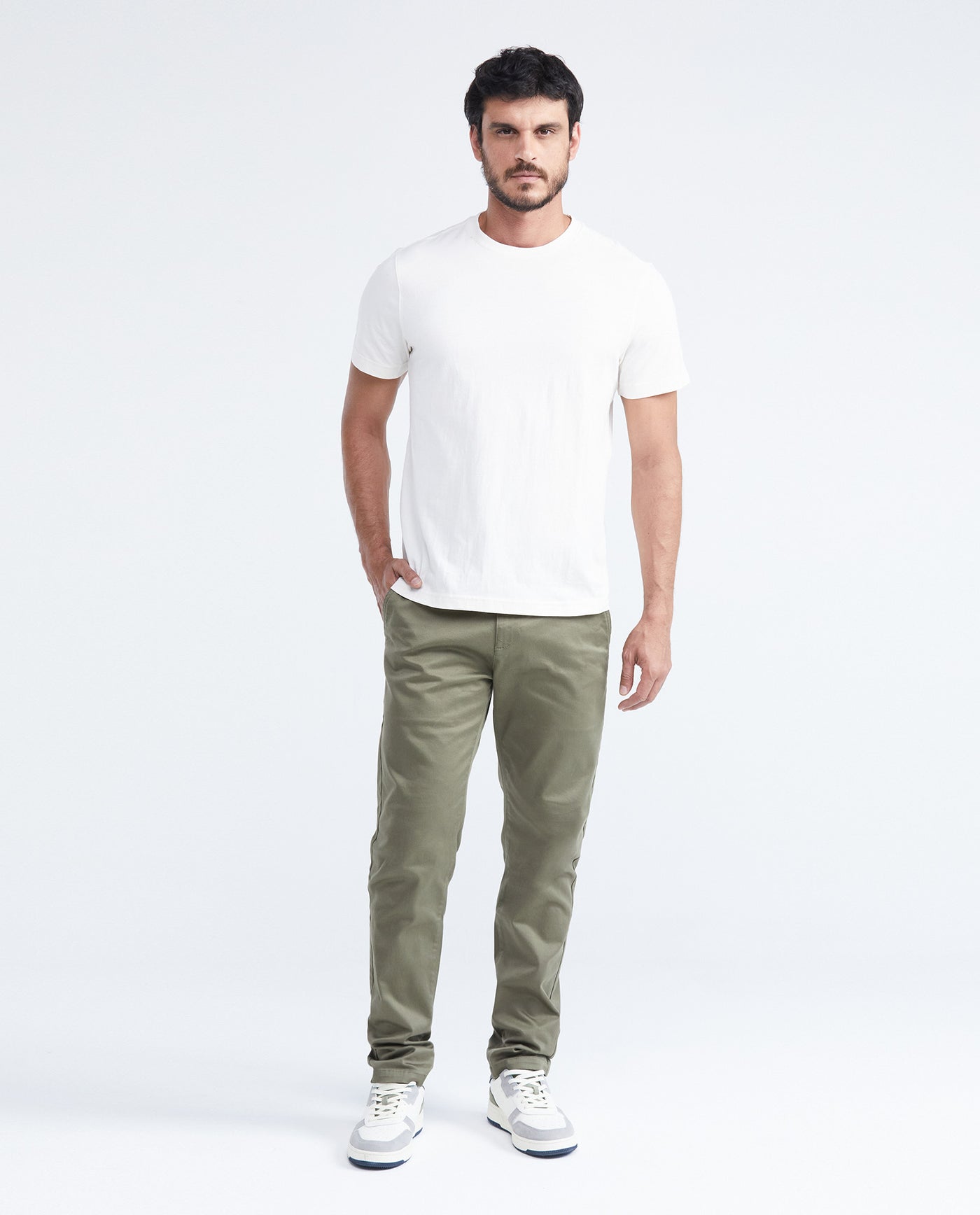 Men's Rocket Pants Red Details Above Piping Diagonal Pockets in Cotton Stretch - 2