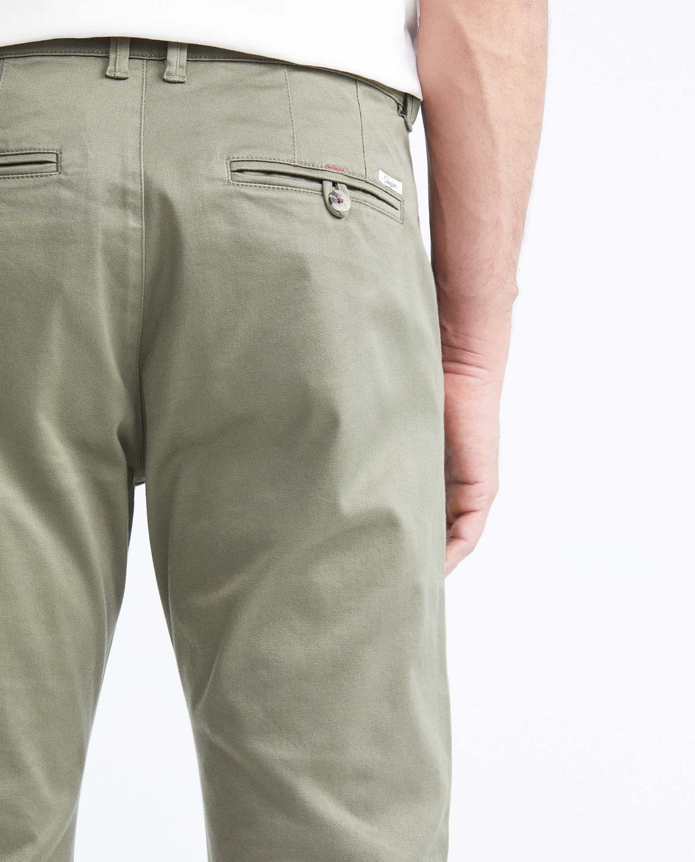 Men's Rocket Pants Red Details Above Piping Diagonal Pockets in Cotton Stretch - 6