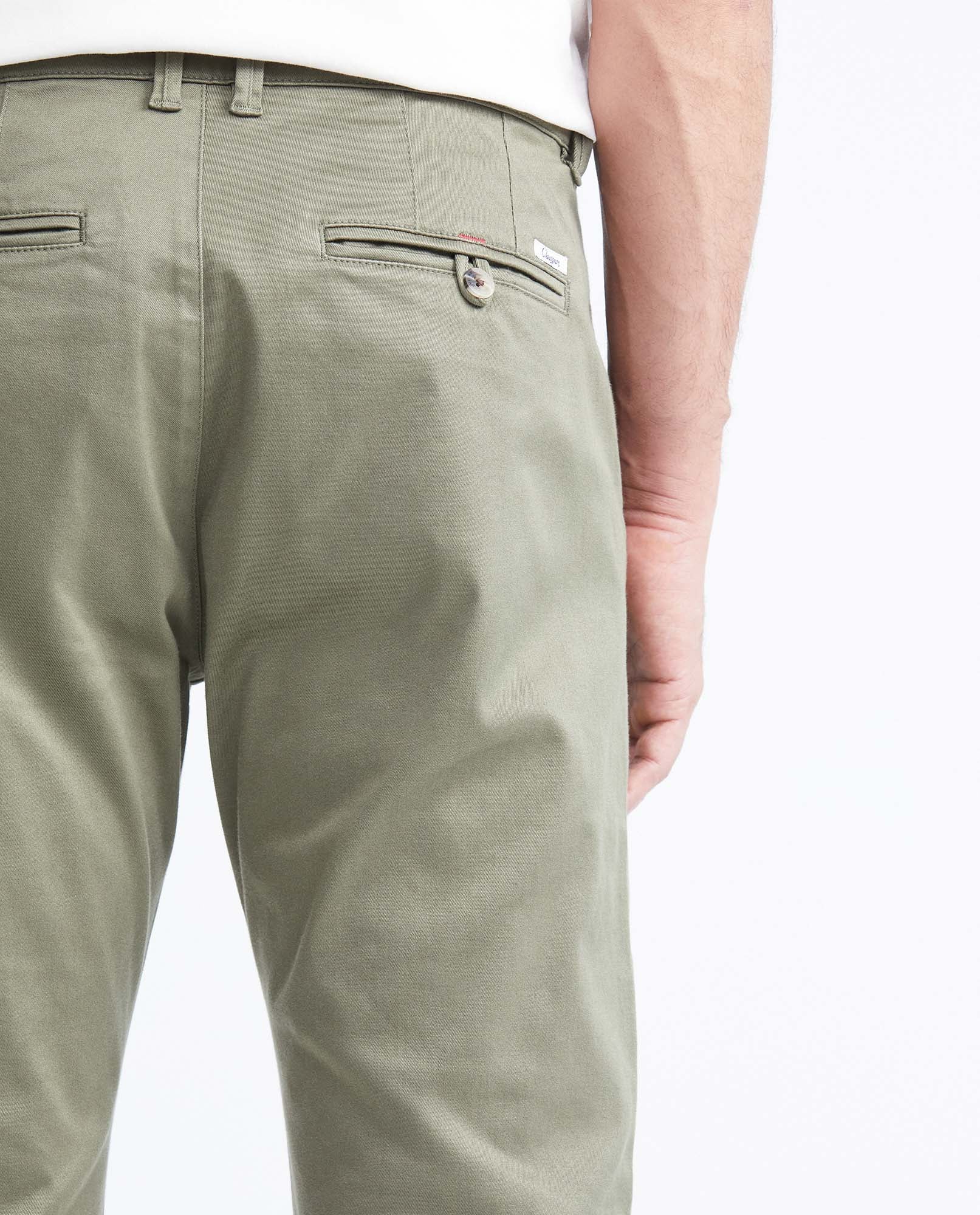 Men's Rocket Pants Red Details Above Piping Diagonal Pockets in Cotton Stretch - 6
