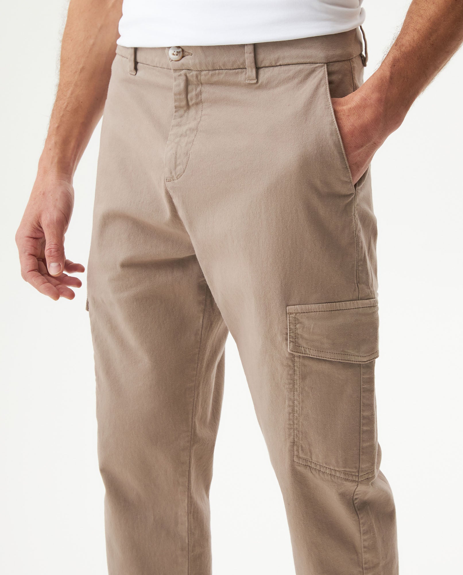 Men's Cargo Pants Regular Fit Mid Rise in Cotton Stretch Blend, Festive - 4