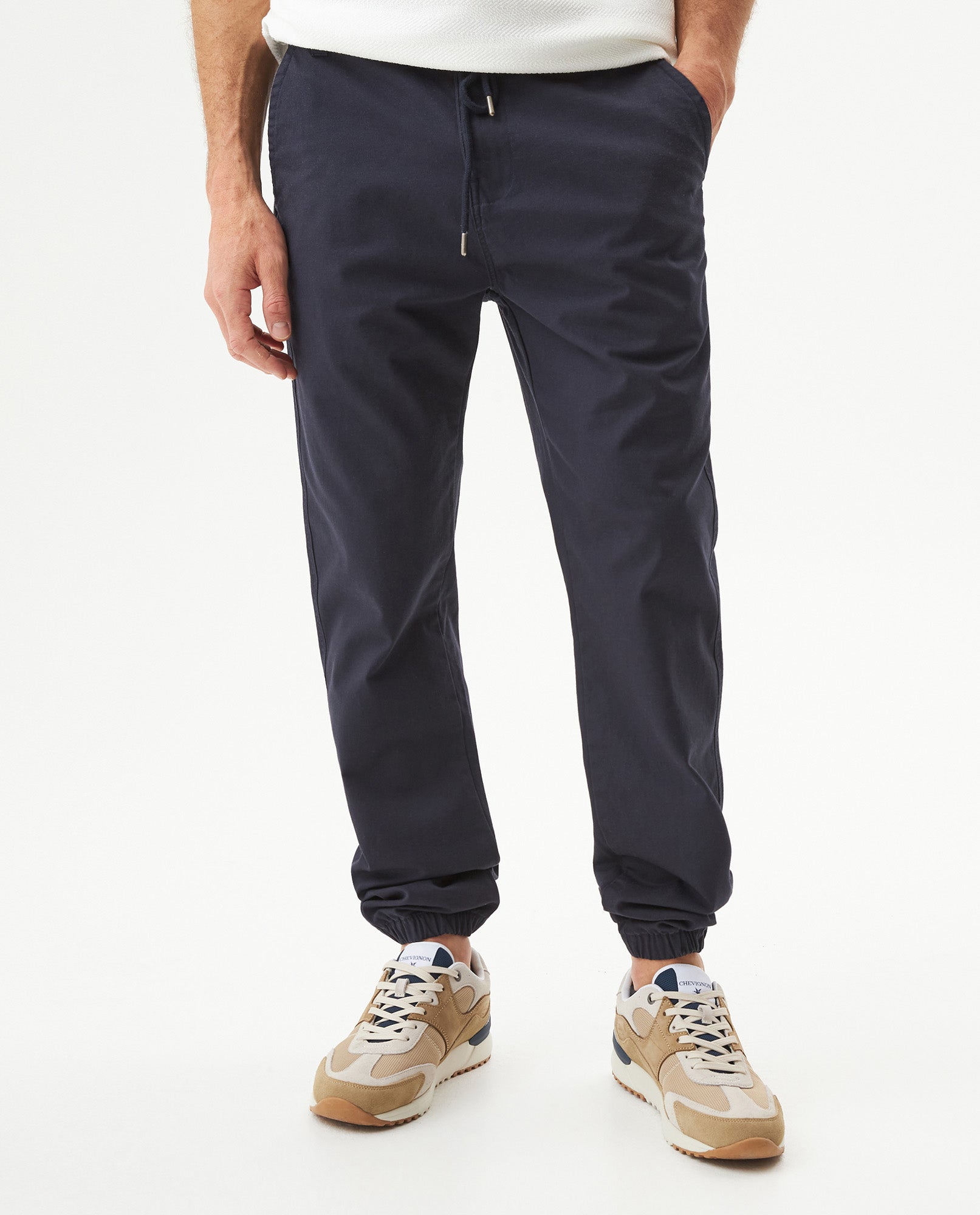 Men's Jogger Pants Relaxed Fit Mid Rise in Cotton Stretch Blend, Celebration - 2