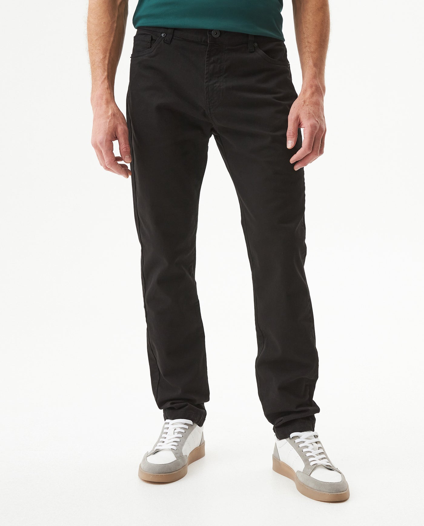 Men's Pants Regular Fit Mid Rise 5-Pocket in Cotton Stretch Blend, Glow - 2