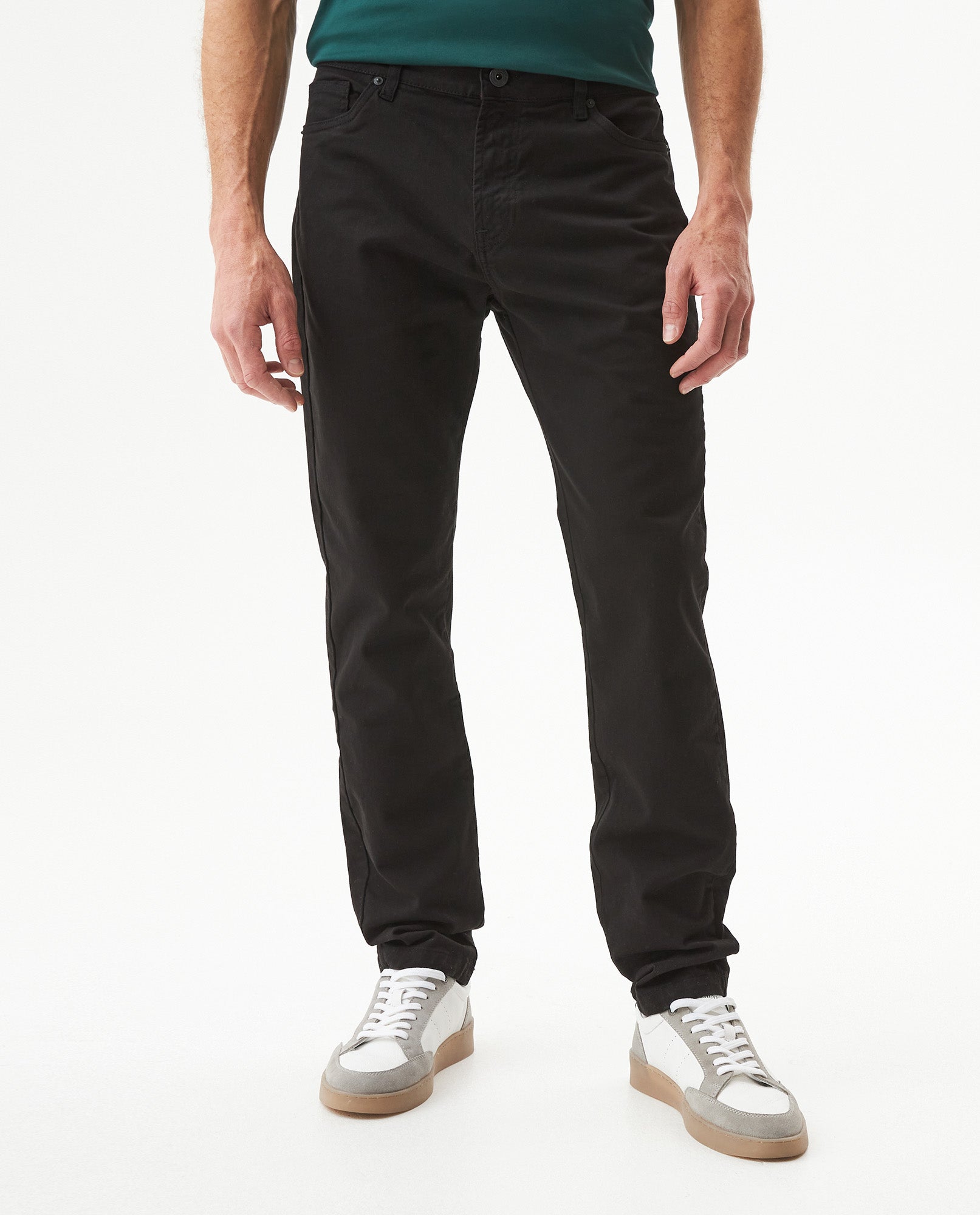 Men's Pants Regular Fit Mid Rise 5-Pocket in Cotton Stretch Blend, Glow - 2
