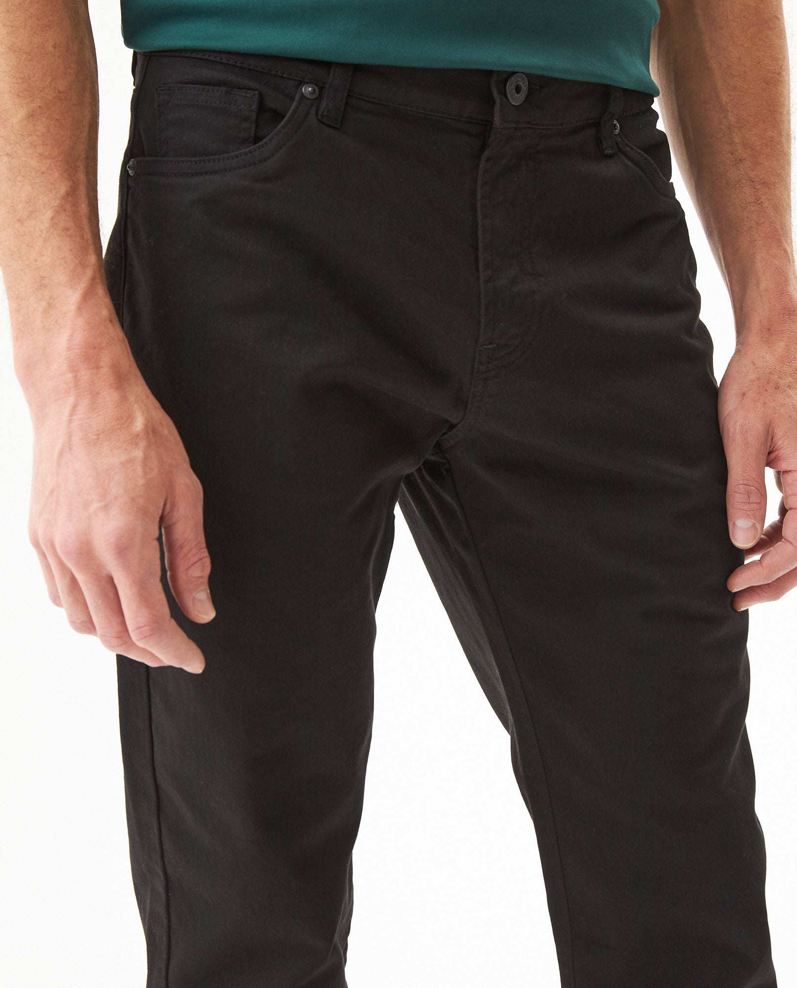 Men's Pants Regular Fit Mid Rise 5-Pocket in Cotton Stretch Blend, Glow - 4