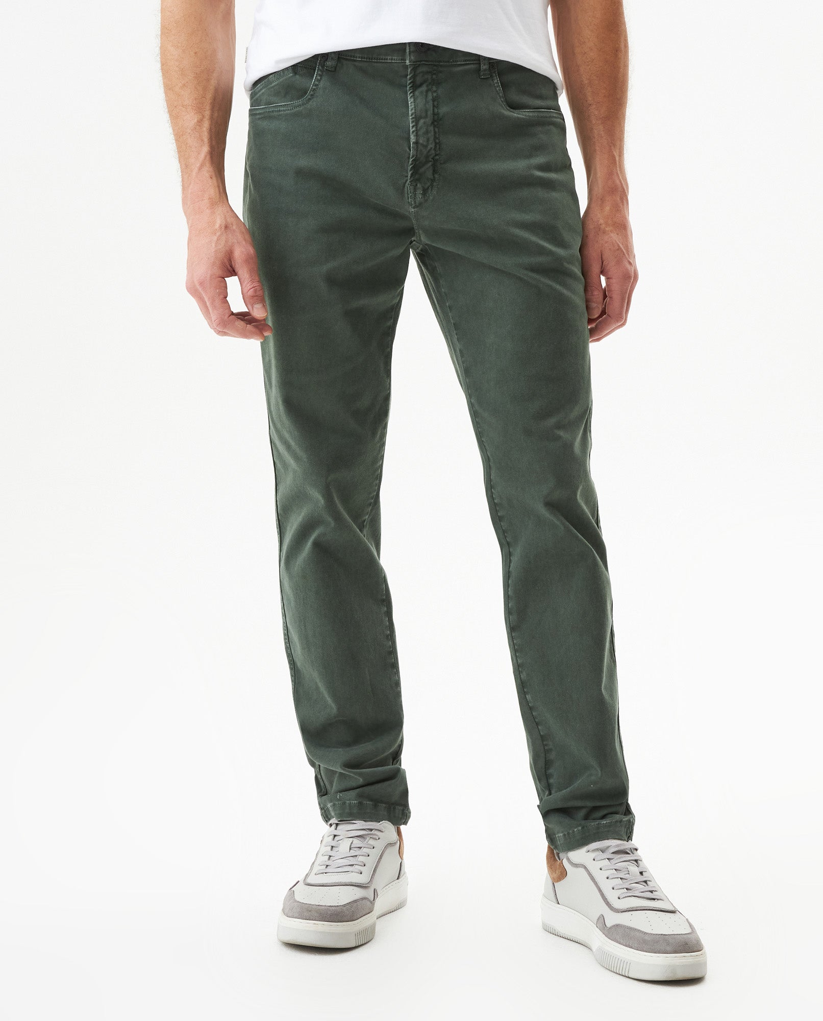 Men's Pants Peach touch Mid Rise 5-Pocket in Cotton Stretch Blend, Lighthouse - 1
