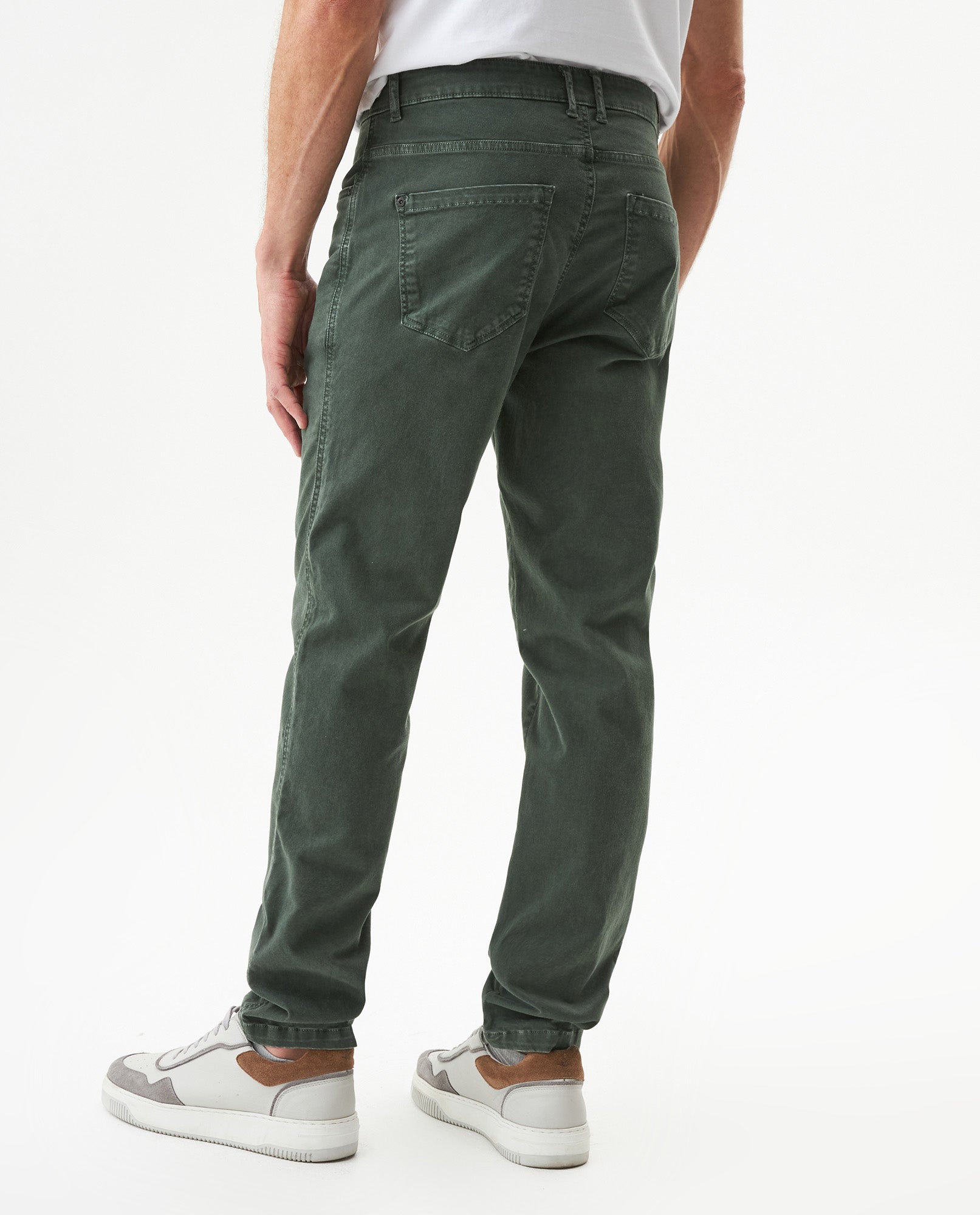 Men's Pants Peach touch Mid Rise 5-Pocket in Cotton Stretch Blend, Lighthouse - 4