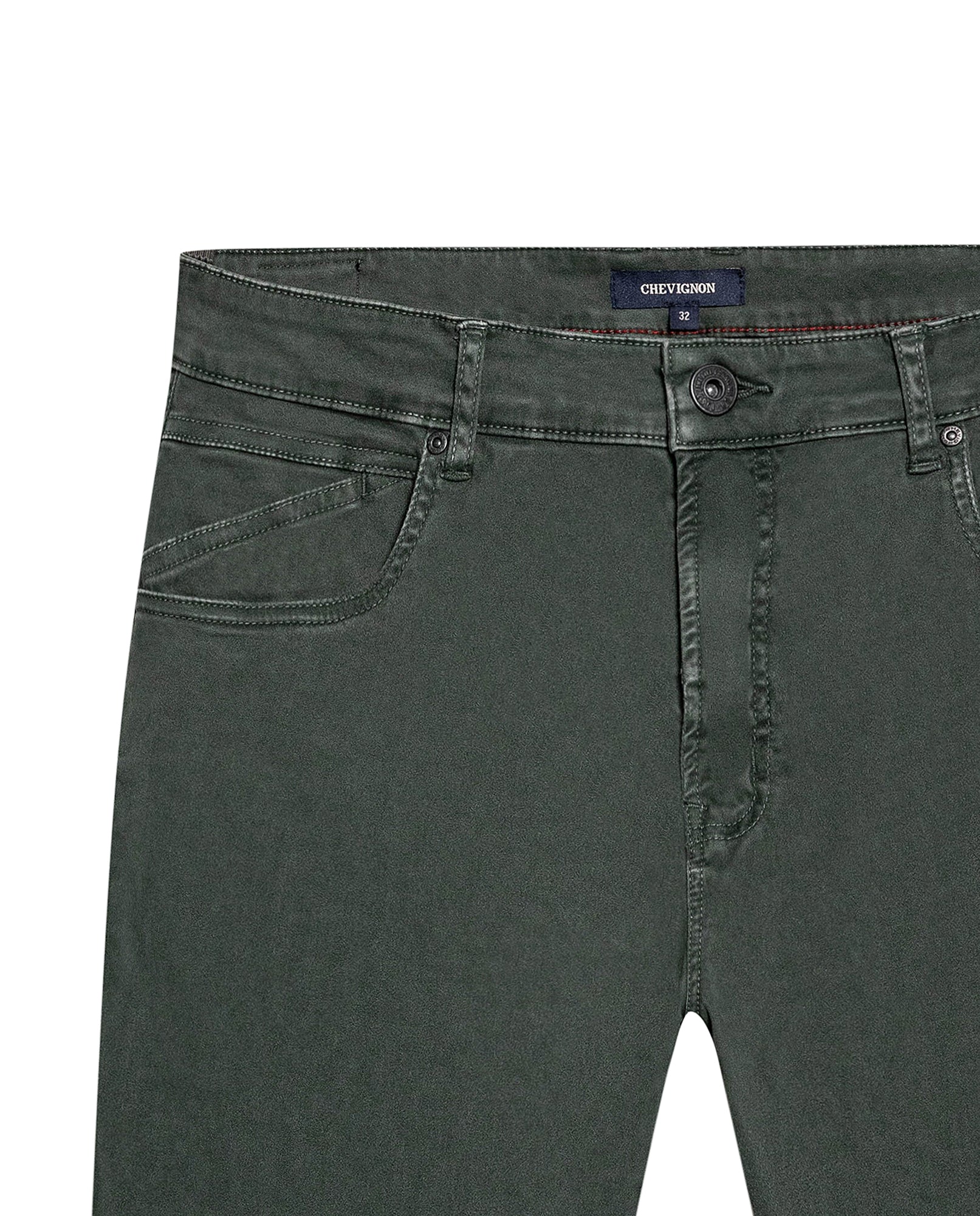 Men's Pants Peach touch Mid Rise 5-Pocket in Cotton Stretch Blend, Lighthouse - 7