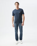 Mens Slim Fit Crew Neck T-shirt Duck Embroidery in Cotton - Blue 63_640C020_021300_3