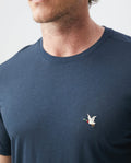 Mens Slim Fit Crew Neck T-shirt Duck Embroidery in Cotton - Blue 63_640C020_021300_4