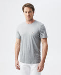 Mens Slim Fit Crew Neck T-shirt Duck Embroidery in Cotton - Gray 63_640C020_052900_0