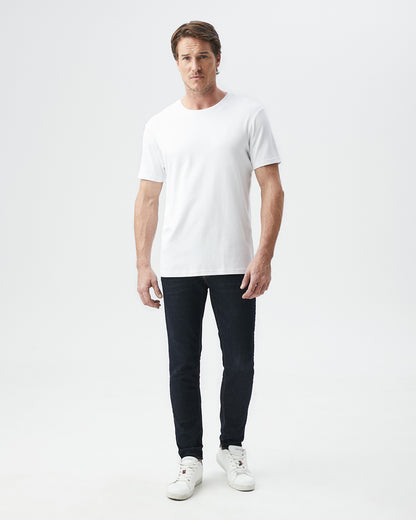 SLIM FIT COTTON BASIC TEE IN WHITE
