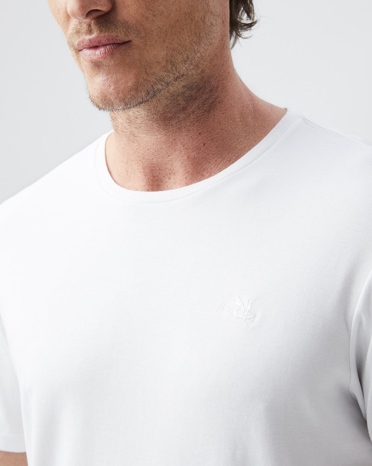 SLIM FIT COTTON BASIC TEE IN WHITE