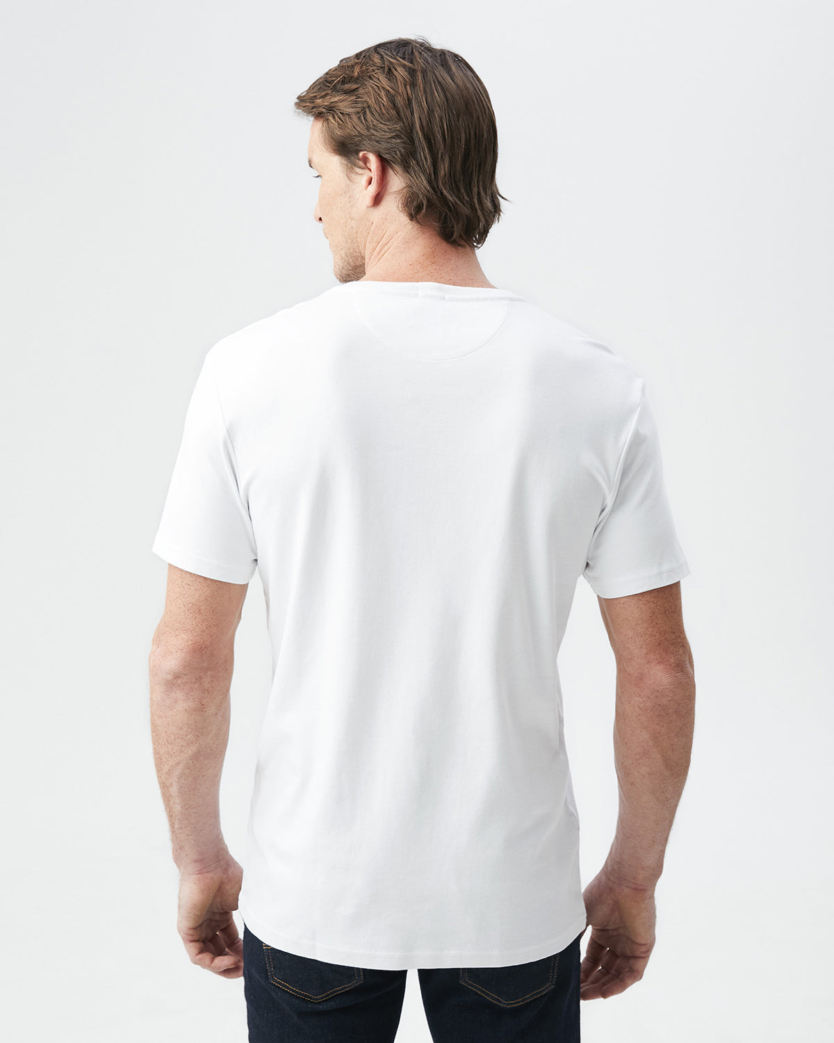 SLIM FIT COTTON BASIC TEE IN WHITE