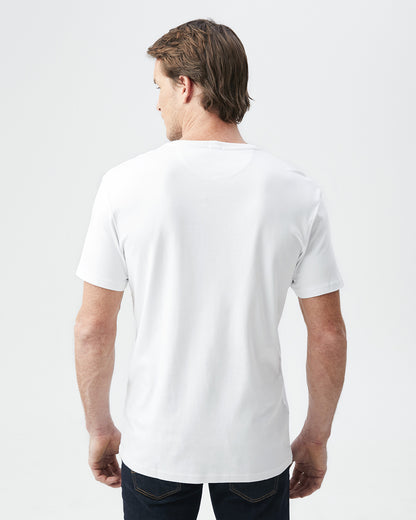 SLIM FIT COTTON BASIC TEE IN WHITE