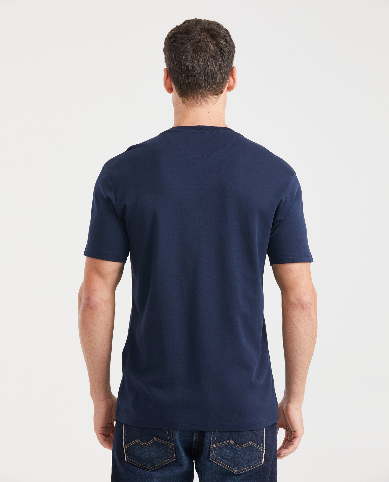 Mens Duotone Duck T-Shirt Regular Fit in Cotton - Blue 63_640D040_AZU193924_4