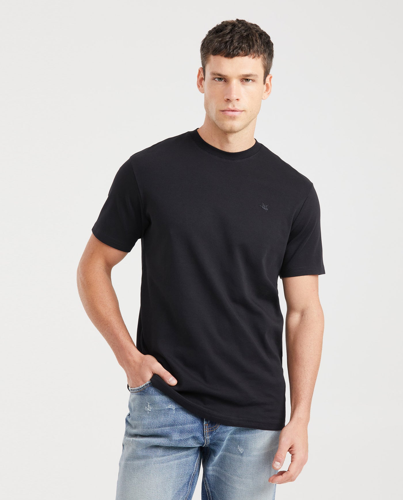 Mens Duotone Duck T-Shirt Regular Fit in Cotton - Black 63_640D040_NEG194007_0