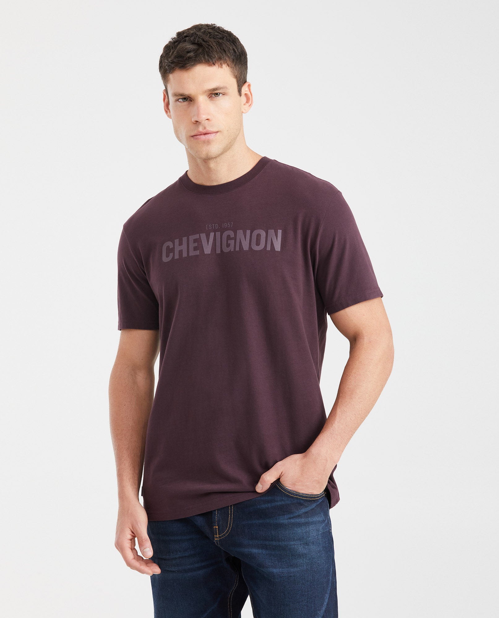 Men's C57 Graphic T-Shirt Classic Fit Ribbed Neck 100% Cotton - 1