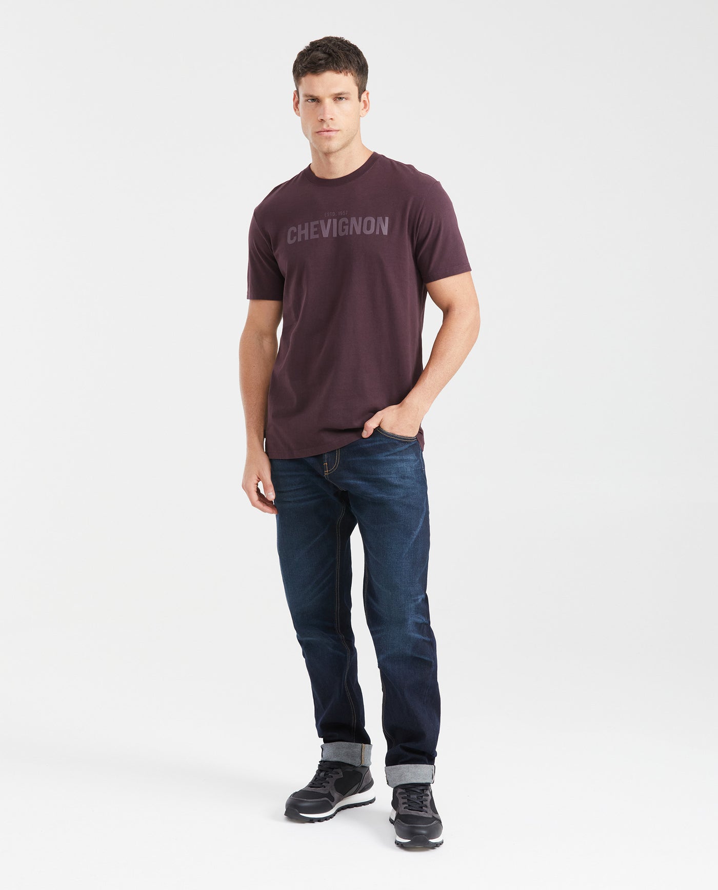 Men's C57 Graphic T-Shirt Classic Fit Ribbed Neck 100% Cotton - 5