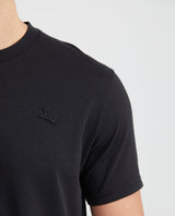Men's Slim Fit T-Shirt Embroidered Front Graphic Ribbed Neck 100% Cotton - 2