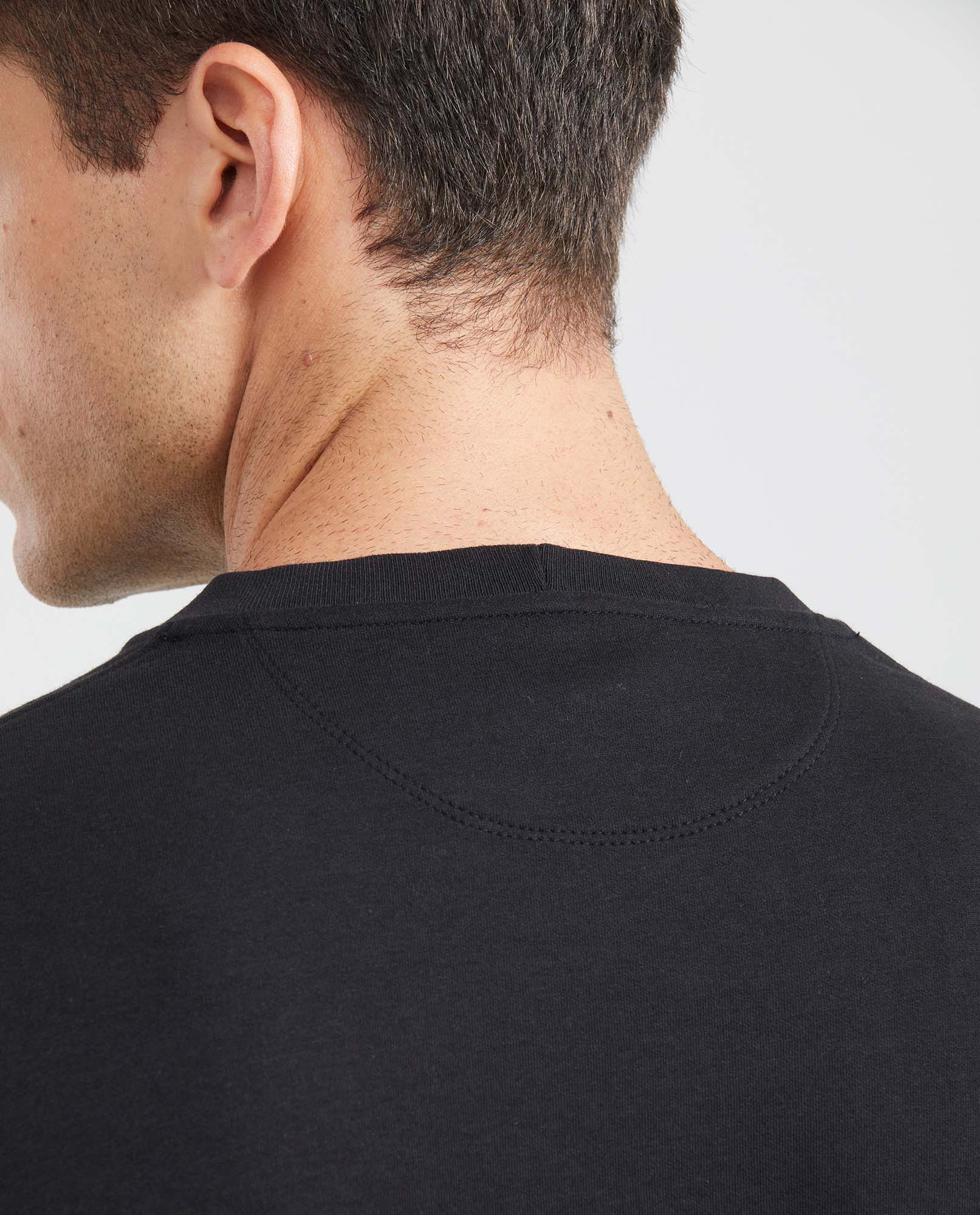 Men's Slim Fit T-Shirt Embroidered Front Graphic Ribbed Neck 100% Cotton - 4