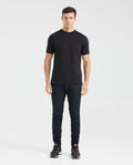 Men's Slim Fit T-Shirt Embroidered Front Graphic Ribbed Neck 100% Cotton - 5