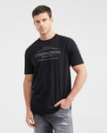 Men's Classic Fit Graphic T-Shirt Textile Print Stitching Details 100% Cotton - 1