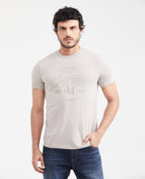 Men's Slim Fit Long Sleeve T-Shirt Embroidered Front Graphic 100% Cotton - 1
