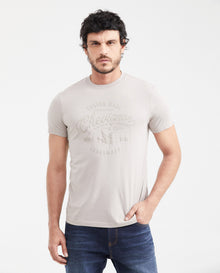 Men's Slim Fit Long Sleeve T-Shirt Embroidered Front Graphic 100% Cotton - 1