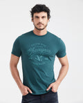 Men's Slim Fit Long Sleeve T-Shirt Embroidered Front Graphic 100% Cotton - 1