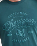 Men's Slim Fit Long Sleeve T-Shirt Embroidered Front Graphic 100% Cotton - 2