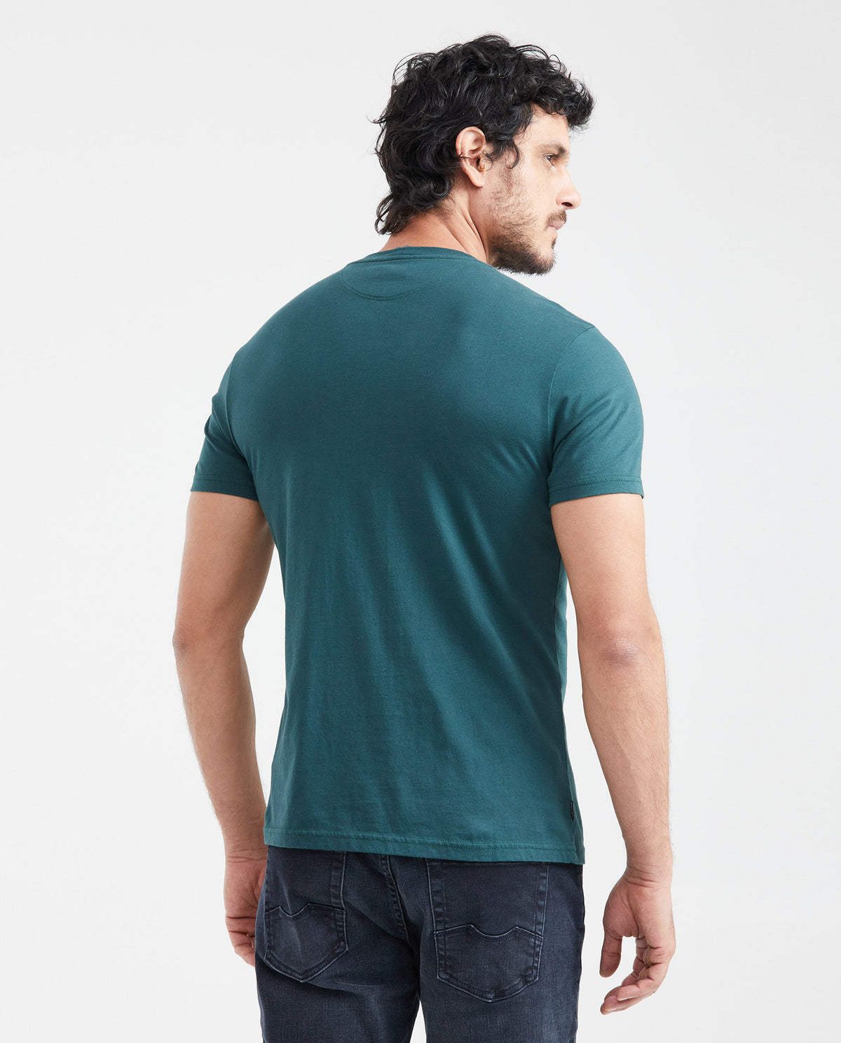 Men's Slim Fit Long Sleeve T-Shirt Embroidered Front Graphic 100% Cotton - 3