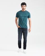 Men's Slim Fit Long Sleeve T-Shirt Embroidered Front Graphic 100% Cotton - 5