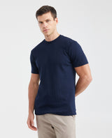 Men's Slim Fit T-Shirt Textured Fabric Duck Embroidery Knit Neck 100% Cotton - 1
