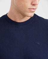 Men's Slim Fit T-Shirt Textured Fabric Duck Embroidery Knit Neck 100% Cotton - 2