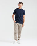 Men's Slim Fit T-Shirt Textured Fabric Duck Embroidery Knit Neck 100% Cotton - 6