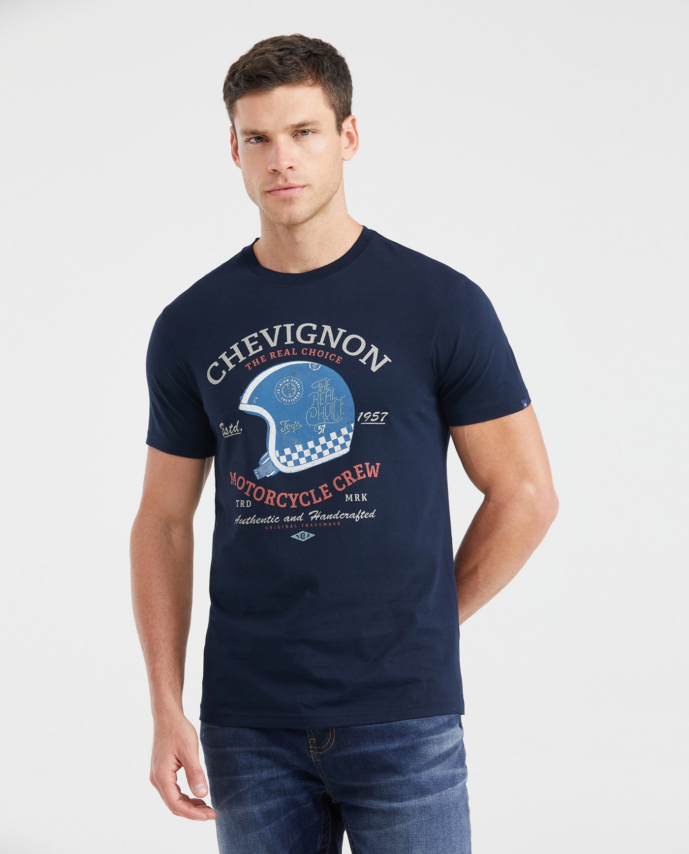 Men's Slim Fit Graphic T-Shirt Print Front Side Details 100% Cotton - 1
